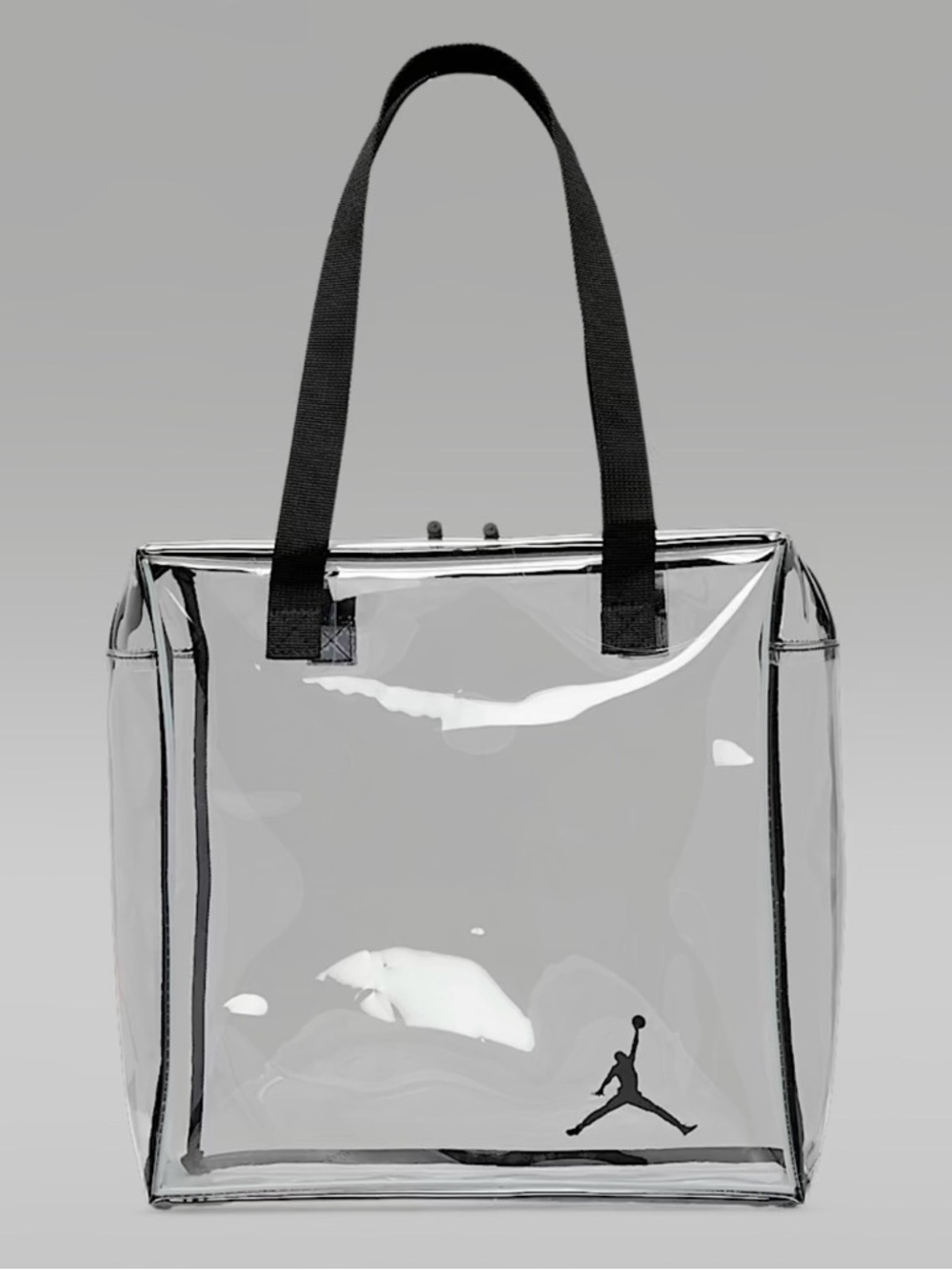 Jordan Clear Stadium Tote Bag with zipper closure